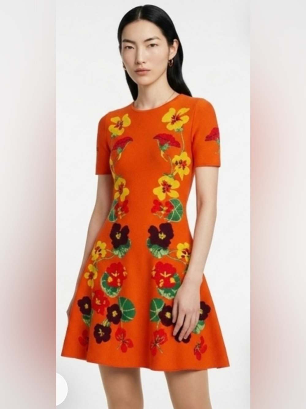 Oscar de la Renta Nasturtium Jacquard Fit & Flare Dress | Size 2 | RARE